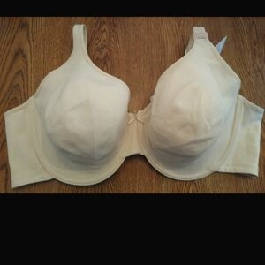 New With Tags 50C Cacique Cotton  Beige Underwire Bra
